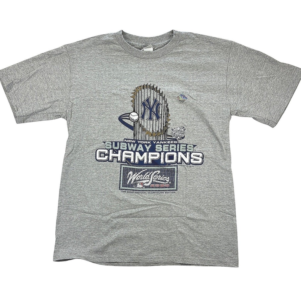 Lee Sport NY Yankees Subway Series T-Shirt Mens L Gray Graphic Vintage 2000 MLB